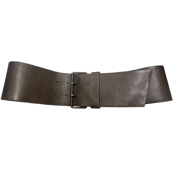 Miu Miu Oversized Leather Belt in Brown main image 9